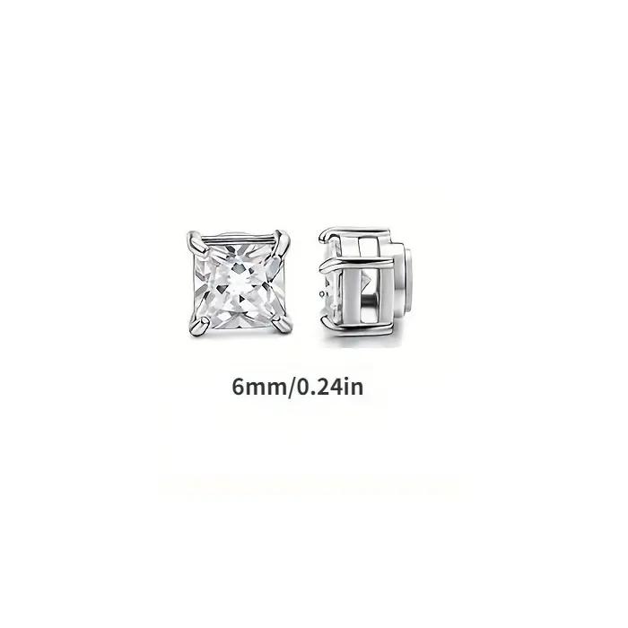Boucles d'oreilles magnétiques en zircone carrée éblouissante
