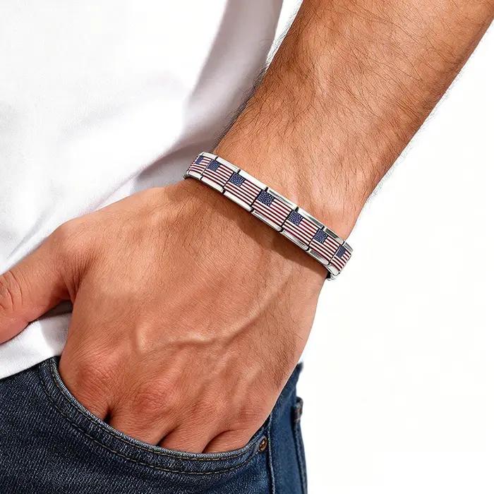 Différents pays drapeaux nationaux du monde Bracelet Module