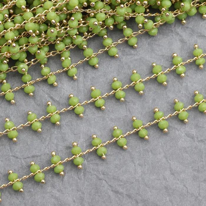 Chaîne de perles plaquée or 18 carats pour femmes bijoux personnalisables DIY artisanat création cadeau occasions spéciales
