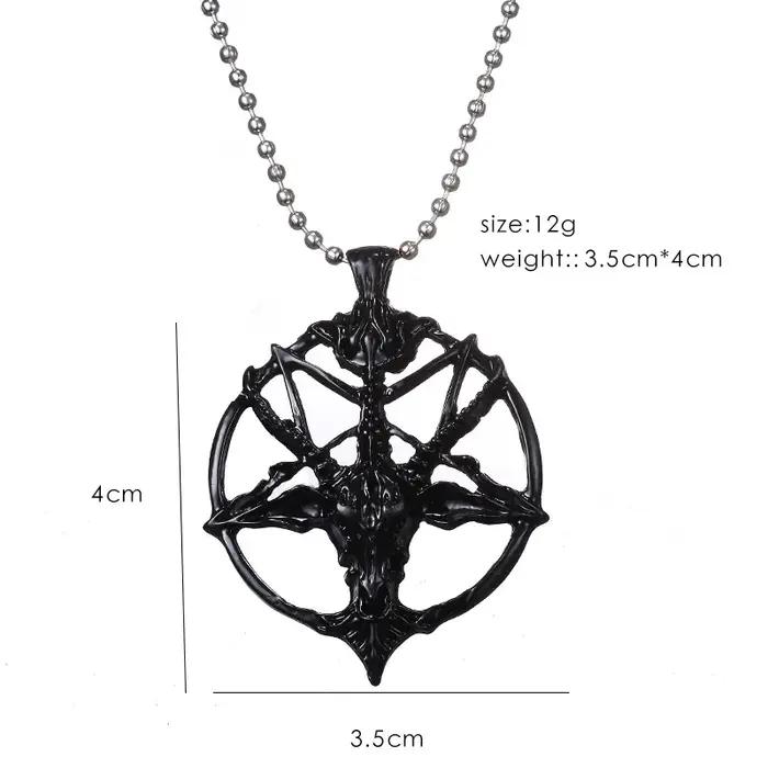 Bijoux fantaisie Vintage charme femmes hommes pentagramme Pan dieu crâne tête de chèvre pendentif chaîne colliers