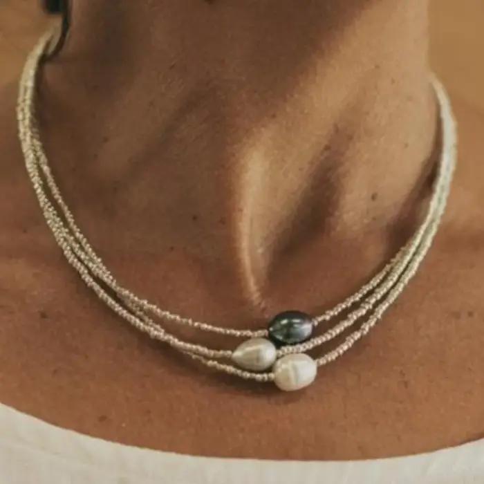 1/3 pièces nouvelles perles d'eau douce collier