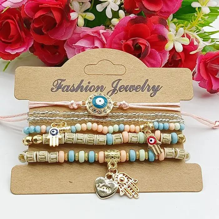 Ensemble de bracelets main de Fatima pour femme