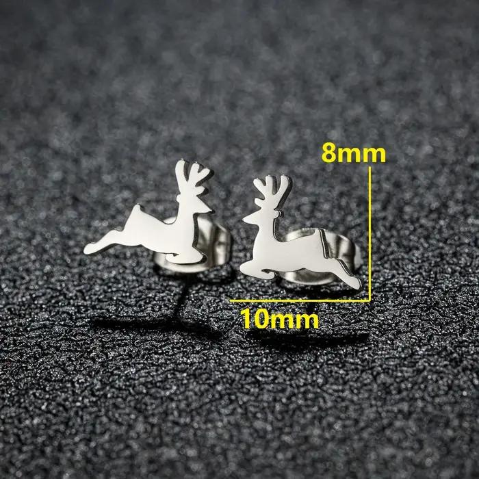 Boucles d'oreilles de renne de roman de cerf pour des femmes, piercing d'oreille d'acier inoxydable,