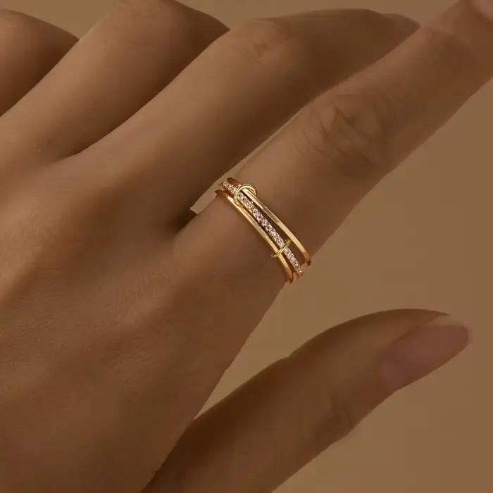 CANNER – bague classique empilée à trois couches en argent Sterling 925 pour femmes, minimaliste, exquise, bijoux fins, cadeau de fête, 1 pièce