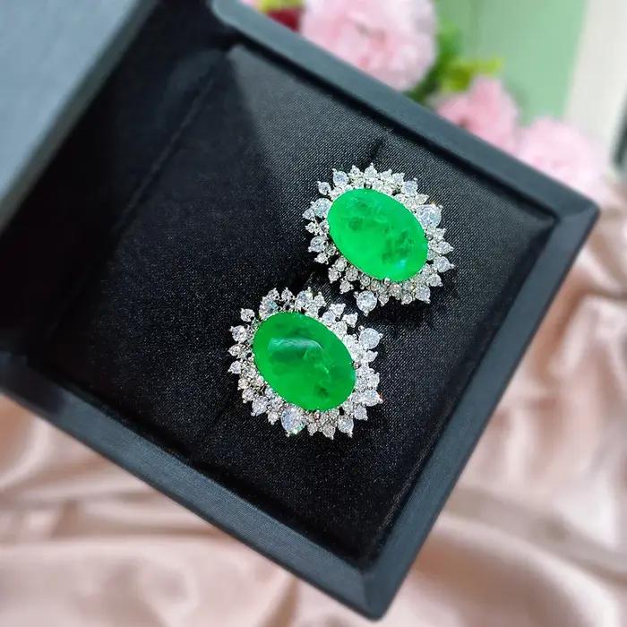 GICA GEMA – boucles d'oreilles Tourmaline bleu vert