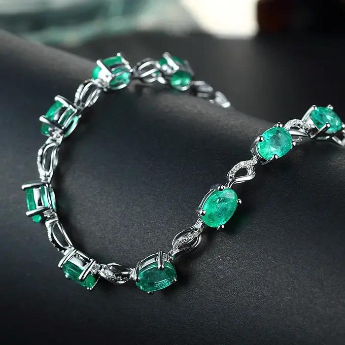 Foydjew couleur trésor bijoux européen américain créatif simulé émeraude Bracelets chaîne
