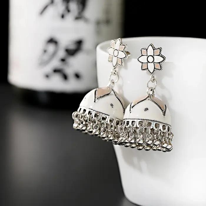 Boucles d'oreilles cloche en émail pour femmes