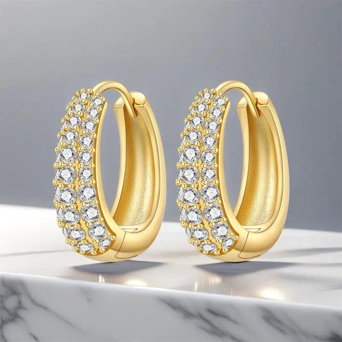 Boucles d'oreilles créoles dorées PANPOKI pour femmes élégantes occasions spéciales cadeaux d'anniversaire minimalistes et sophistiquées