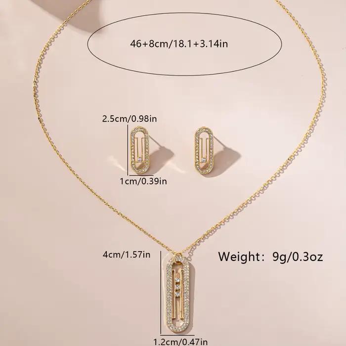 Ensemble de bijoux en diamant bleu pour femmes, collier et boucles d'oreilles élégants pour occasions spéciales