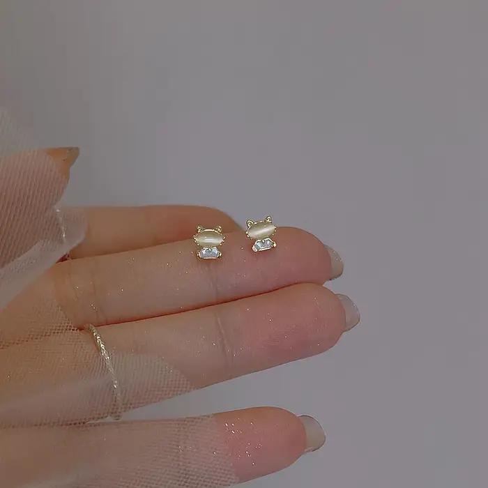 Boucles d'oreilles clous en argent tibétain coréen