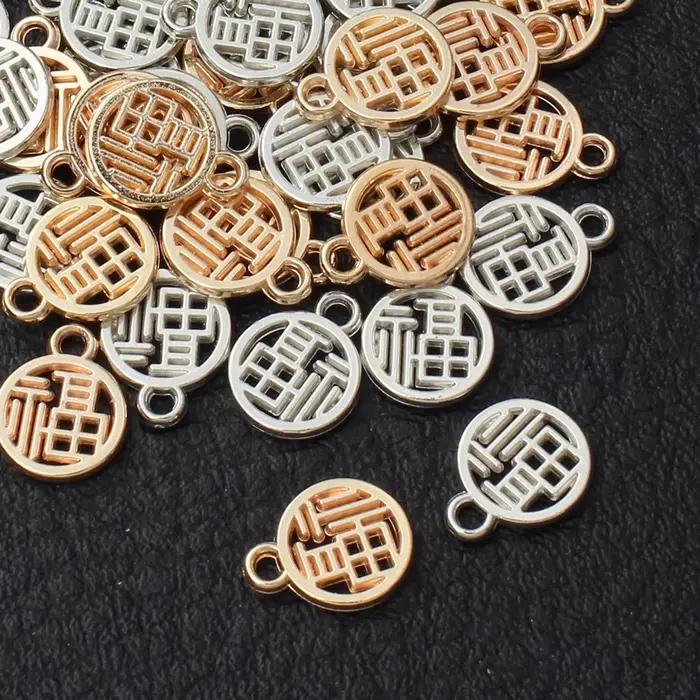 Breloques CCB porte-bonheur, 100 pièces, pendentifs Fu chinois pour bricolage, Bracelet, boucles d'oreilles, collier, fabrication de bijoux porte-bonheur, matériaux faits à la main
