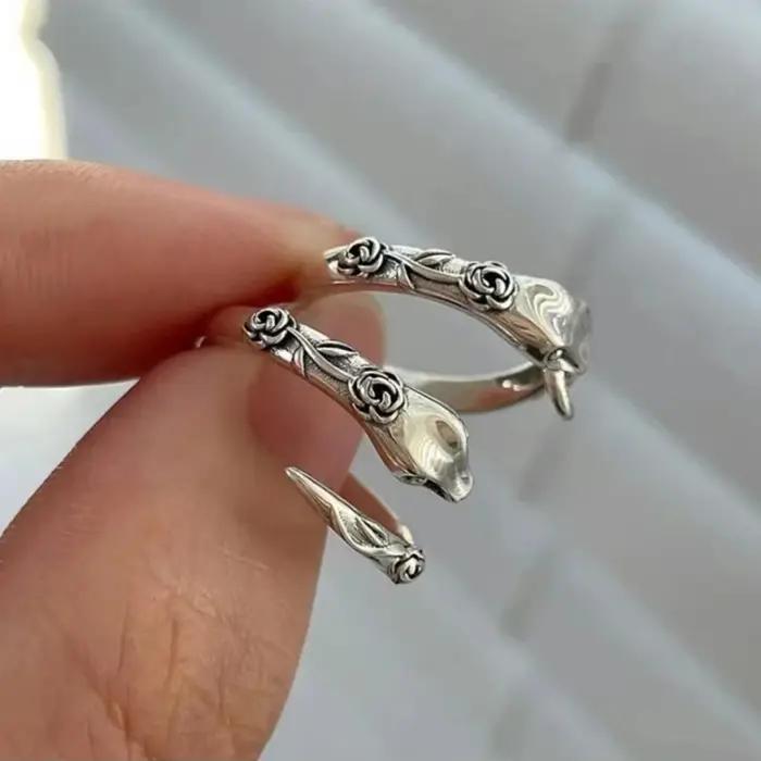 Buyee 925 bague serpent en argent Sterling doigt doux mignon Animal anneau ouvert pour femme mode conception Unique bijoux fins cercle