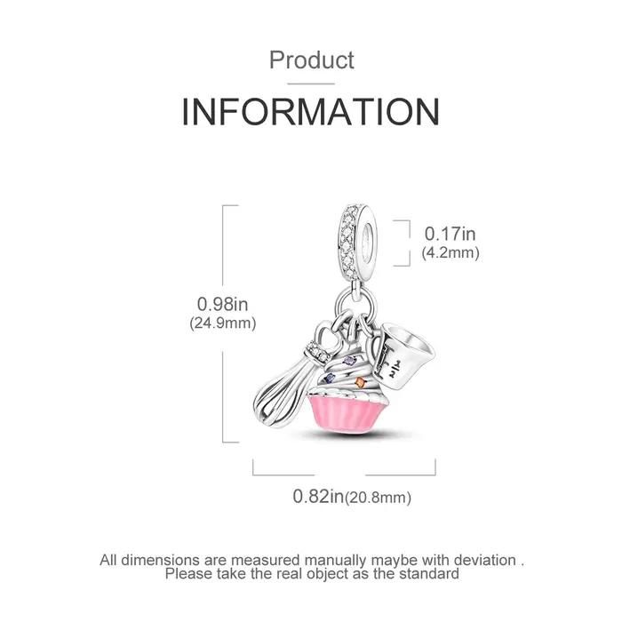 Breloque pendentif en forme de ensemble de trois ustensiles de pâtisserie