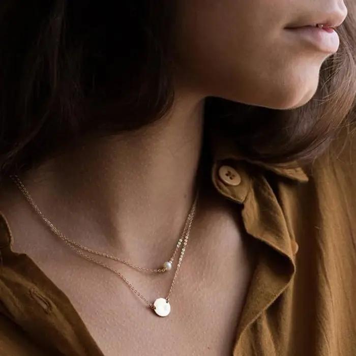 Collier de pièces de monnaie superposées pour femmes, bijoux en perles faits à la main, tour de cou