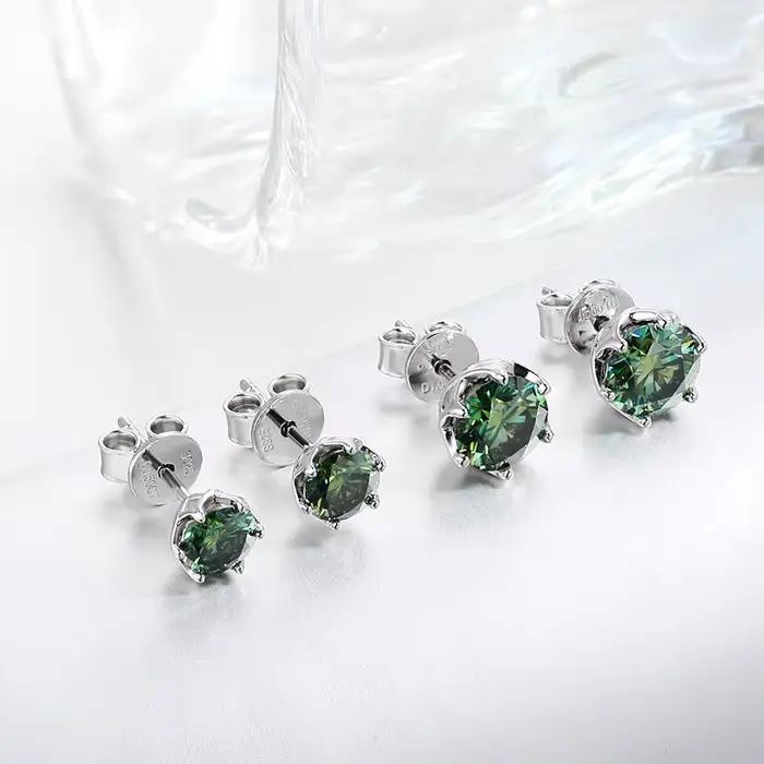 MooYA-Boucles d'Oreilles en Moissanite pour Femme et Fille