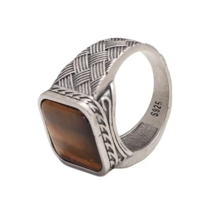 Group bague en argent regardé pur 925 pour homme