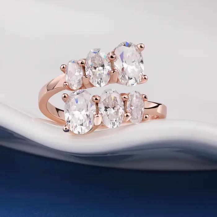 Bague de fiançailles en diamant Moissanite pour femmes