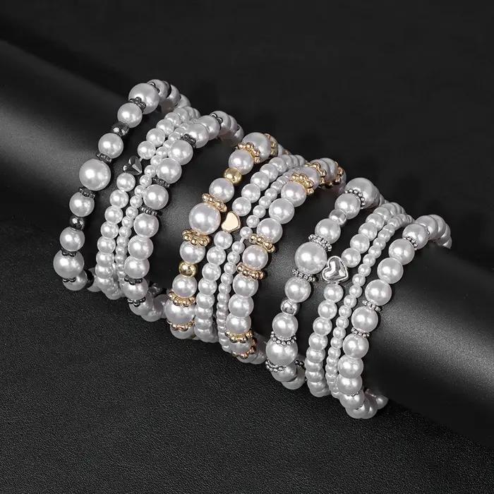 Ensemble de bracelets de perles multicouches pour femmes