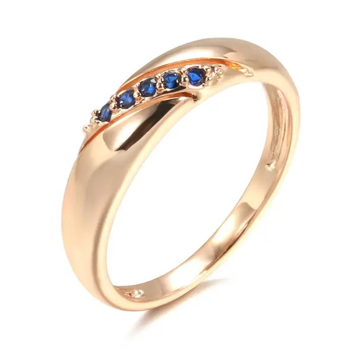 Kinel – bague de luxe Vintage en Zircon naturel bleu pour femmes, bague de mariage ethnique en or Ro