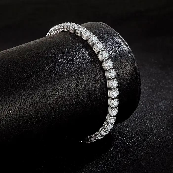 Vehong-Bracelet en argent regardé S925 avec balle de tennis pour femme