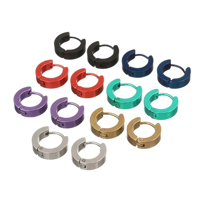 LOULEUR 1 paire 14mm boucles d'oreilles en acier inoxydable