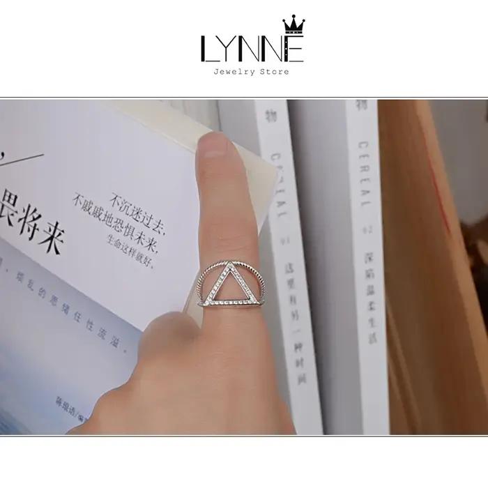 ChimRock-Bague Triangle Réglable en Argent Sterling 925 pour Femme