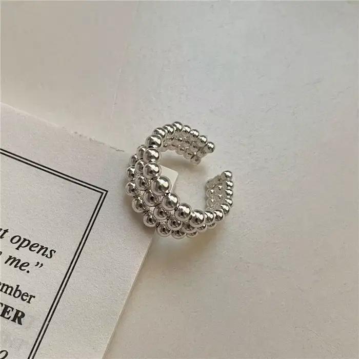 Bague de cocktail réglable en argent sterling sertie de zirconium blanc pour femmes et filles, style coréen, bijou pour les occasions spéciales et les cadeaux de fête