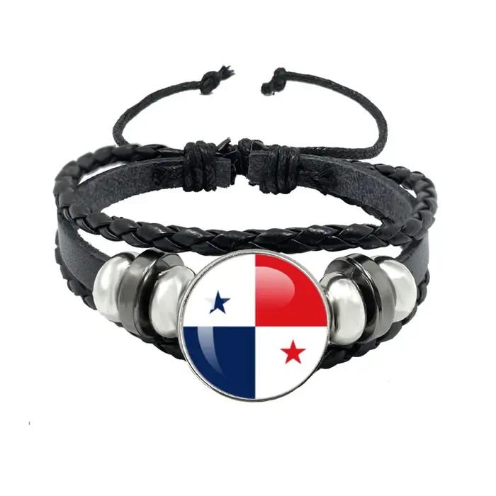 Bracelet drapeau National sénégal français norvège algérie autriche portugais tissé multicouche