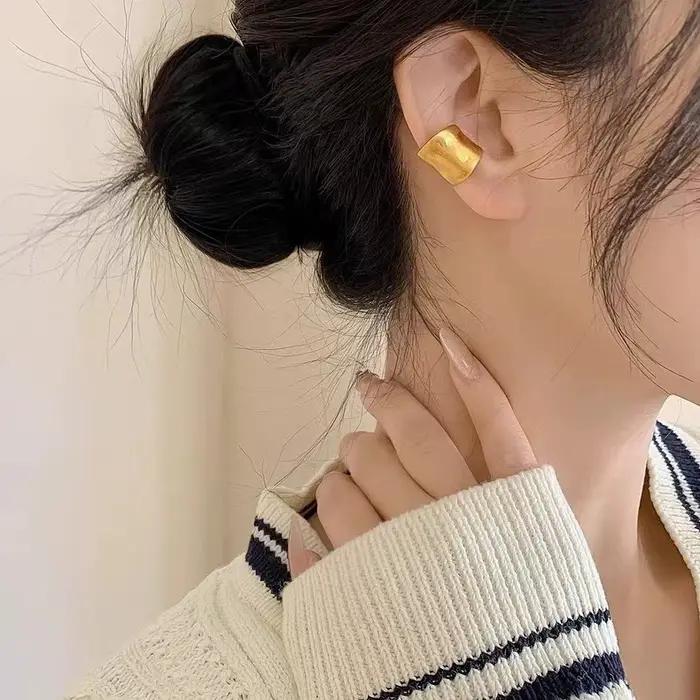 Boucles d'oreilles rétro en or rose style manchette classique sans perçage pour femmes occasions spéciales et quotidienne