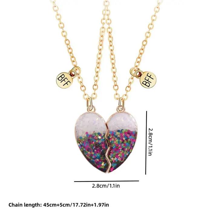 Colliers en forme de cœur avec sequins pour femmes amies occasions spéciales à offrir anniversaires fantaisie moderne