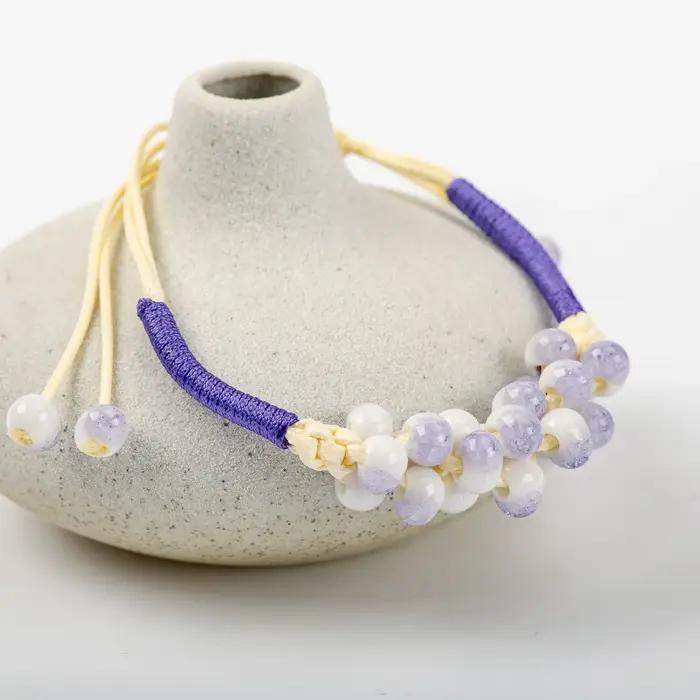 Bracelets faits à la main avec perles en céramique pour femmes