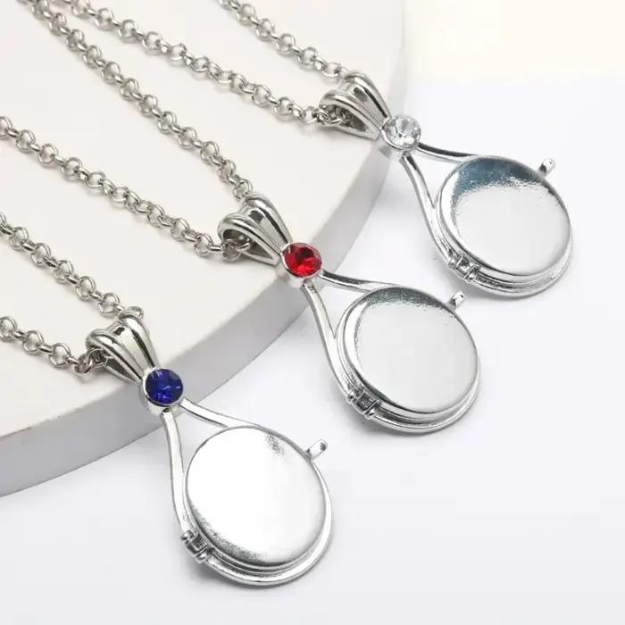 Acier inoxydable H2O médaillon sirène pendentif bijoux colliers ensemble de 3 cadeau pour femmes filles