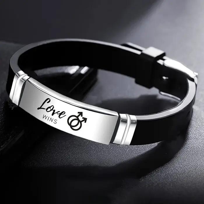 Bracelet plaqué argent pour lesbiennes et genci