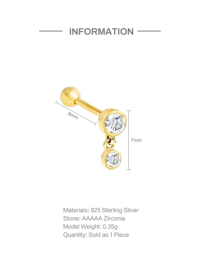Boucles d'oreilles en argent sterling 925 serties de zirconium blanc étincelantes pour femmes et filles occasions spéciales partys mariage anniversaire engagement