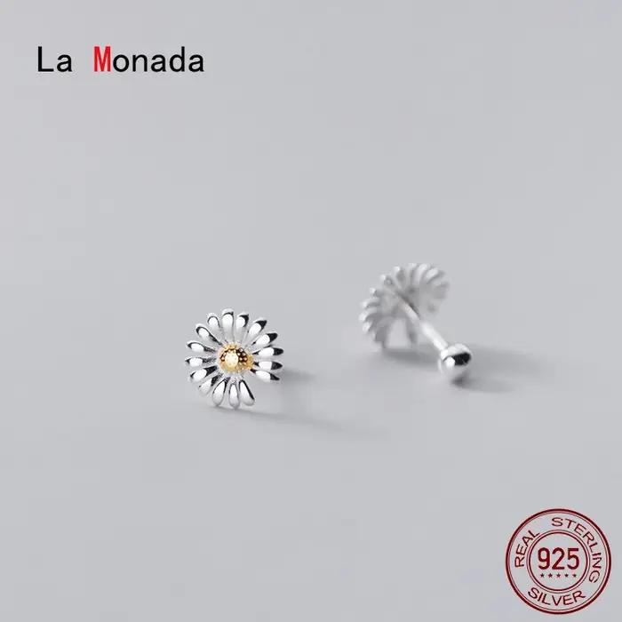 La Monada-Boucles d'oreilles en argent regardé 925 pour femmes, Boucles d'oreilles coréennes, Bijoux