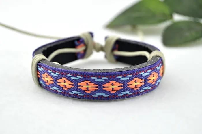 Bracelet en cuir de style ethnique pour femmes et hommes