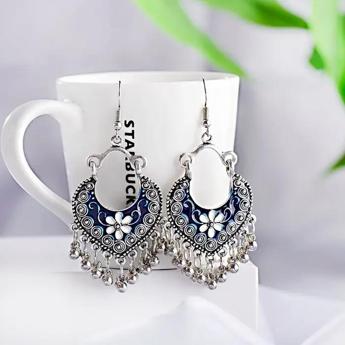 Boucles d'oreilles pendantes indiennes à pampilles gitanes Boho pour femmes