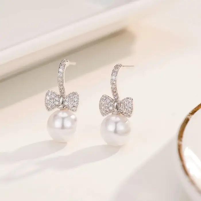 REETI – boucles d'oreilles à nœud papillon en argent sterling 925