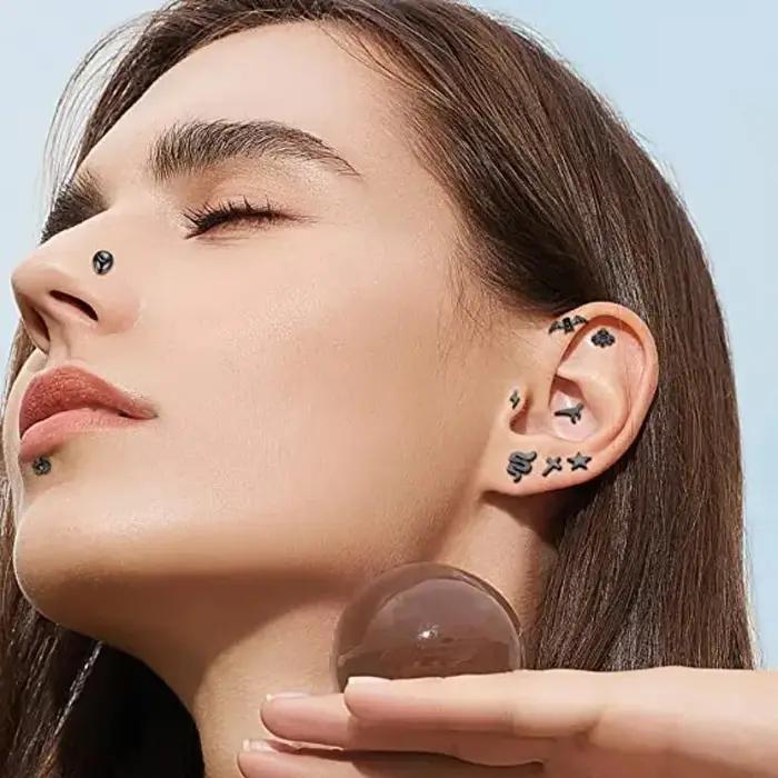 5 pièces fleur Tragus Piercing ensemble dos plat Cz Cartilage boucle d'oreille Helix bijoux conque Rook goujon Lot