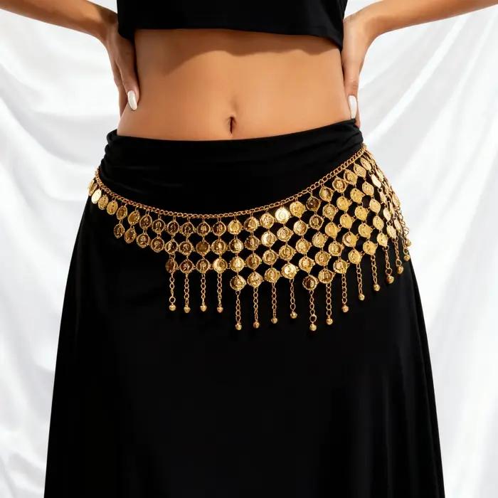 Chaîne de taille sexy Boho Beauty avec pampilles et franges, couleur or, pour femme, bijou de corps