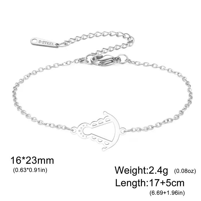 Bracelet Lucktune Notre-Dame d'El Rocío en acier inoxydable pour femme, amulette religieuse, bijoux