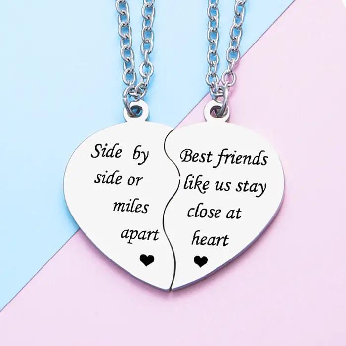 Collier père fille mère fils en acier inoxydable