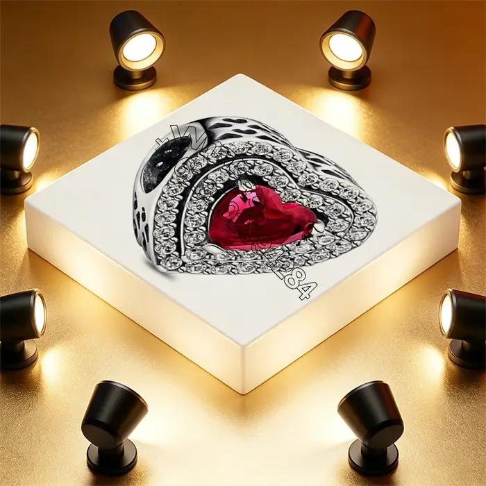 Le nouveau bracelet en argent 925 de DYAI. Pendentif rouge exquis à faire soi-même. Convient pour les femmes