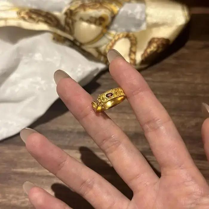 Bague en rubis style palais Vintage pour femmes
