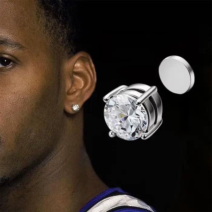 Boucles d'Oreilles à réinitialisation Magnétique en Clip pour Homme et Femme