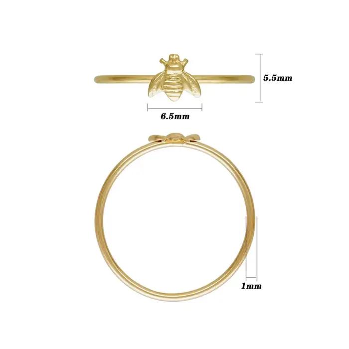 Bague empilable d'abeille remplie d'or 14K, bijoux Boho en or, bague d'articulation minimaliste, acc