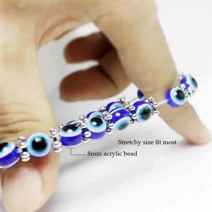 Bracelet mauvais œil bleu main de Fatima grec turc mille yeux pendentif de paume fait
