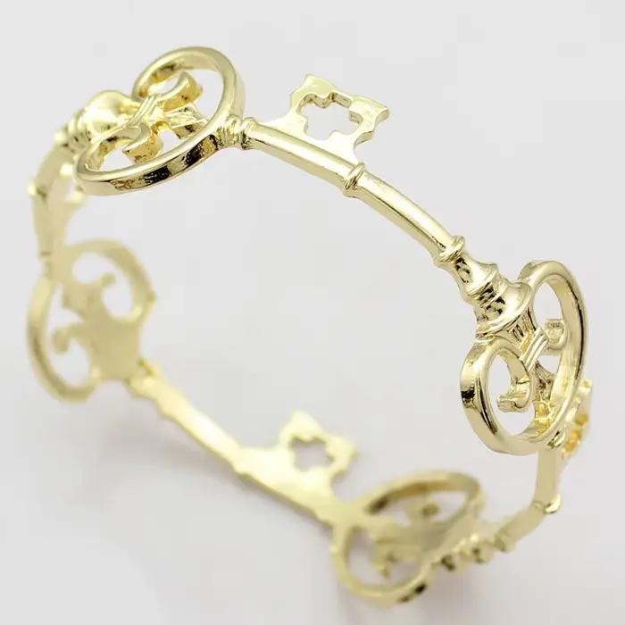 Vintage victorien squelette clé croix Bracelet de mariée mode unisexe