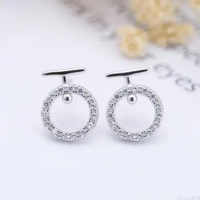 RETTI – boucles d'oreilles rondes en zircon pour femmes, bijoux tendance pour filles, cadeau en arge