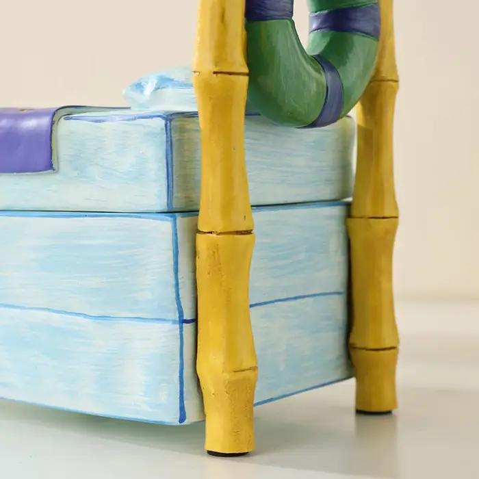 Boîte de rangement de bijoux polyèdre peinte à la main pour femmes, boîte de rangement de bijoux pour bureau et décoration de maison, boîte de rangement de bijoux pour anniversaire et cadeau spécial